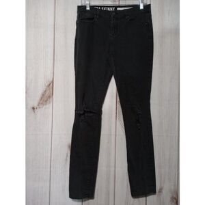 DKNY Jeans Ladies 4 Black Skinny Distressed Blown‎ out knee